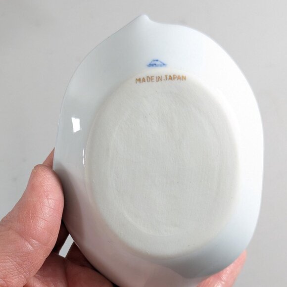 Fukagawa Seiji Japanese porcelain Leaf shaped dishes, Blue Persimmon sauce soy - Picture 8 of 16